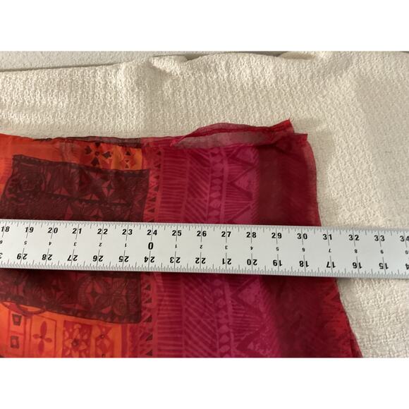 K Woman's 2-Piece 20W Red Dress Set Vintage Sheer Overlay Blouse Made in USA - Picture 8 of 16